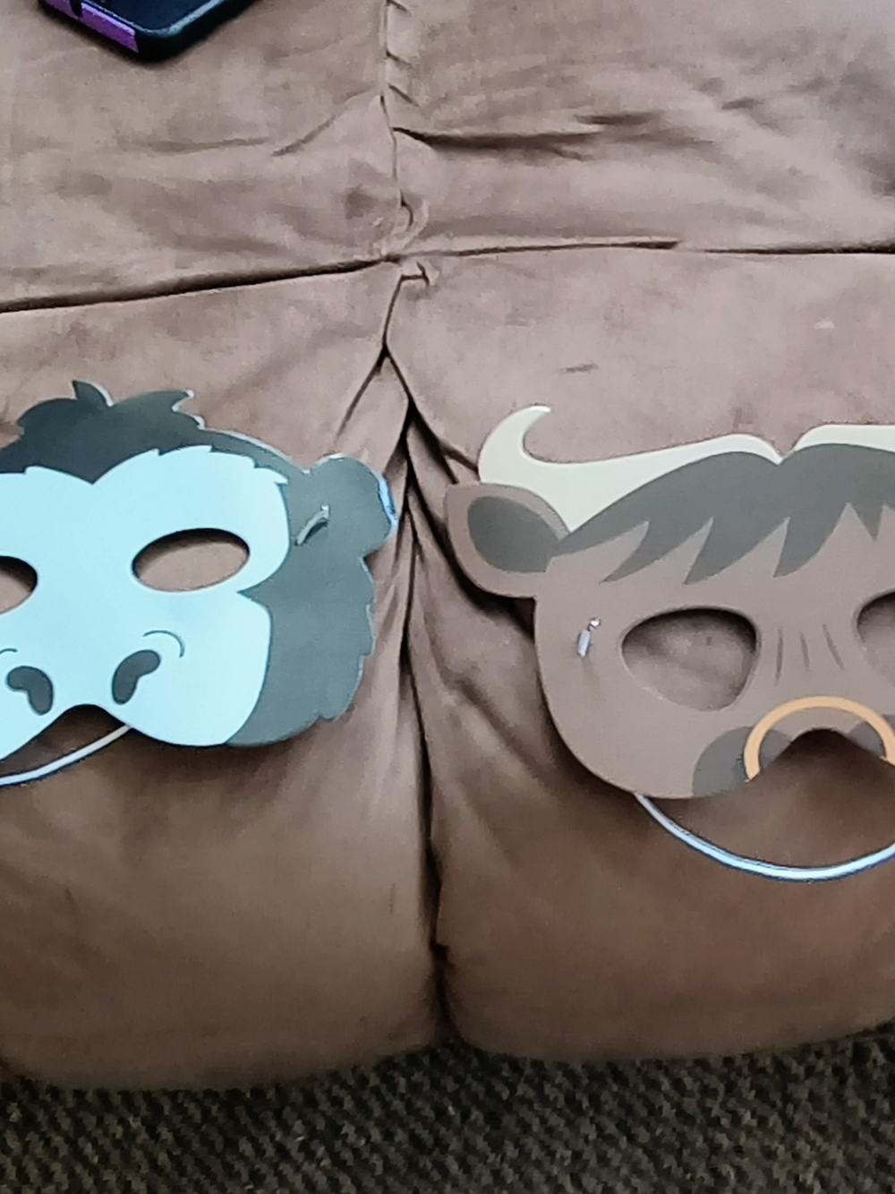 Halloween  Animal  Masks - Brown & Light Blue - Unbranded
